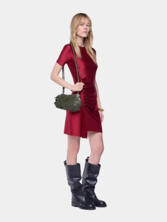 Gedrapeerde mini-jurk van jersey
