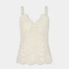 Ivoorkleurige tanktop van kant