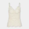 Ivoorkleurige tanktop van kant