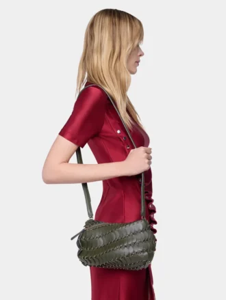 Kaki Paco crossbody leren tas