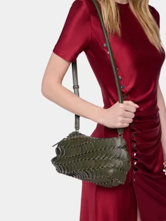 Kaki Paco crossbody leren tas