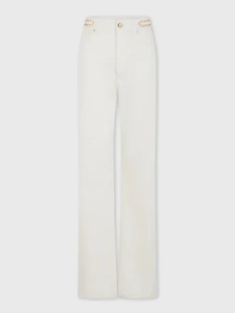 Kenmerkende off-white jeans met 1969-schijfjes