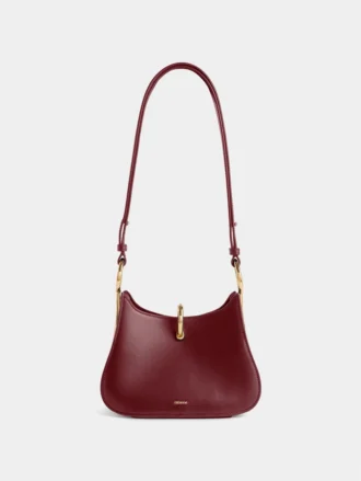 Kleine leren tas met ring