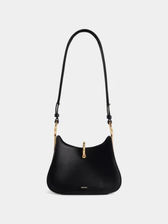 Kleine leren tas met ring