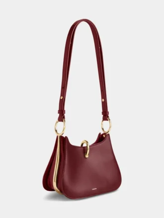 Kleine leren tas met ring