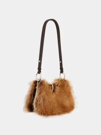 Kleine leren tas met ring