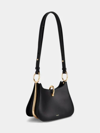 Kleine leren tas met ring