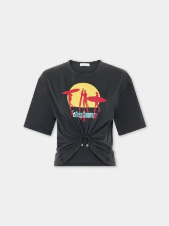 Kort T-shirt van bedrukt katoen