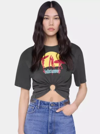 Kort T-shirt van bedrukt katoen