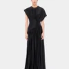 Lange jurk met gerimpelde details