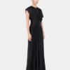 Lange jurk met gerimpelde details