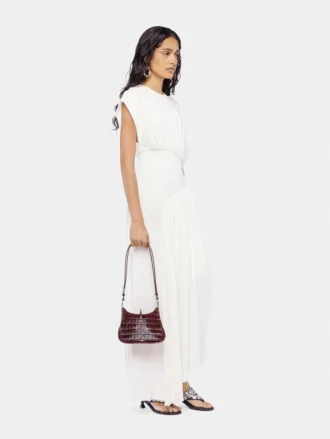 Lange jurk met gerimpelde details