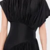 Lange jurk met gerimpelde details
