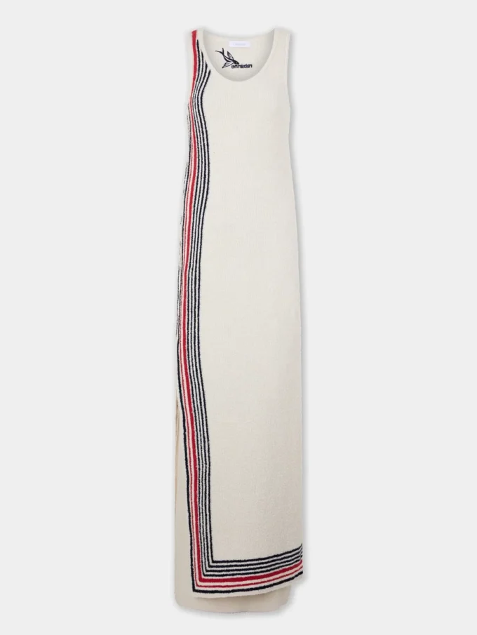 Lange jurk van badstof jersey