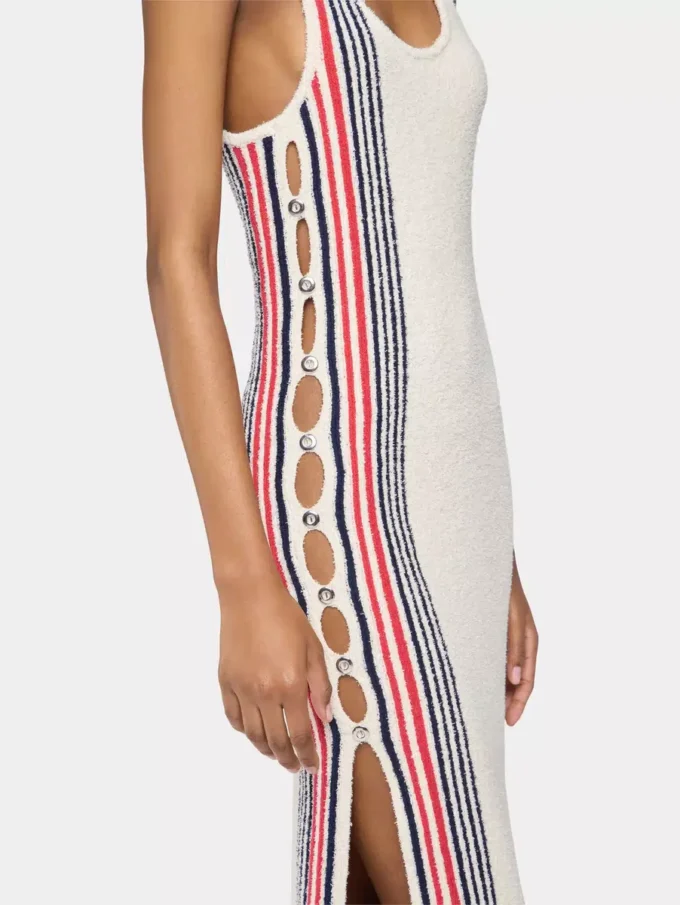 Lange jurk van badstof jersey