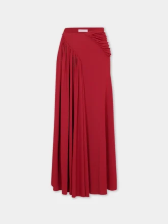 Lange rok met gerimpelde details