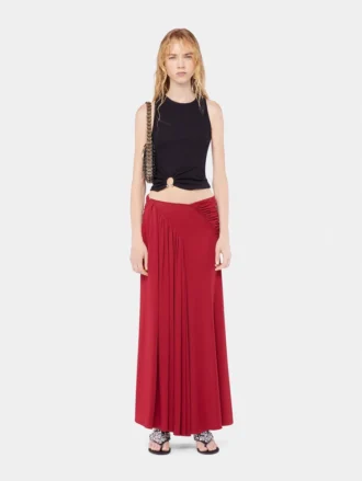 Lange rok met gerimpelde details