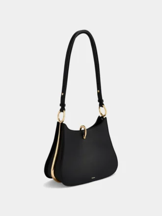 Leren tas met middelgrote ringen