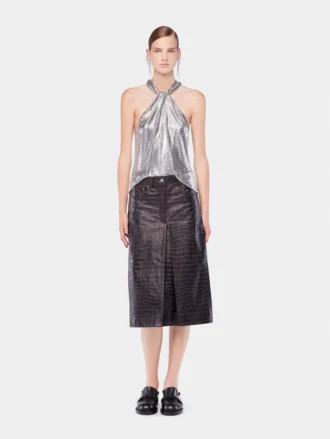 Midi leren rok