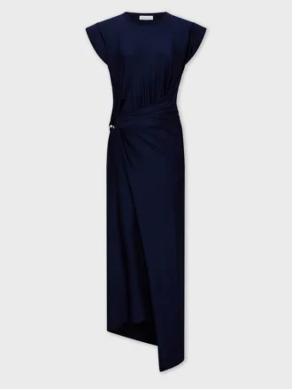 Midi jersey jurk met piercing