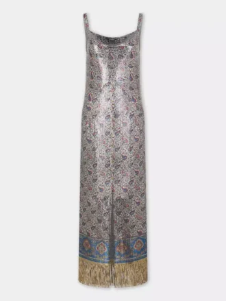 Midi-jurk van bedrukt mesh
