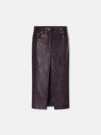 Midi leren rok