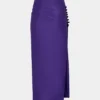 Midi-rok van gedrapeerde jersey
