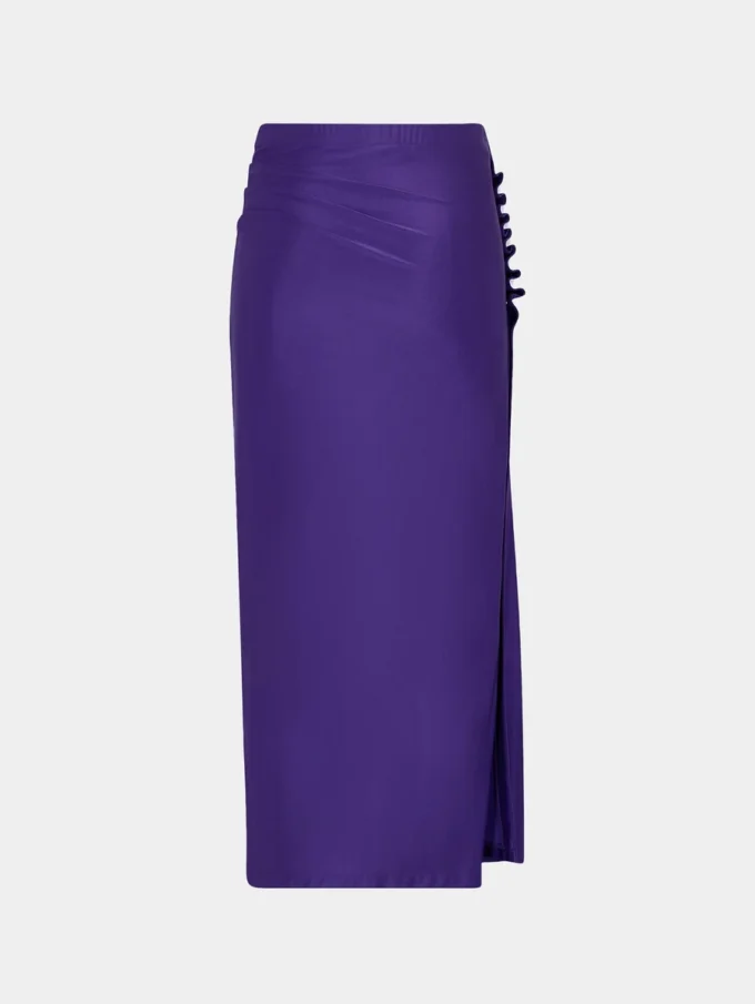 Midi-rok van gedrapeerde jersey