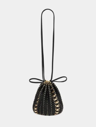 Omkeerbare bucket bag van leer