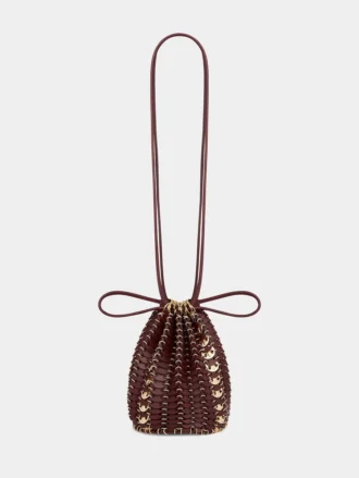 Omkeerbare bucket bag van leer