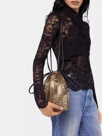 Omkeerbare bucket bag van leer