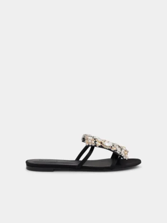Platte sandalen met strass