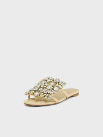 Platte sandalen met strass