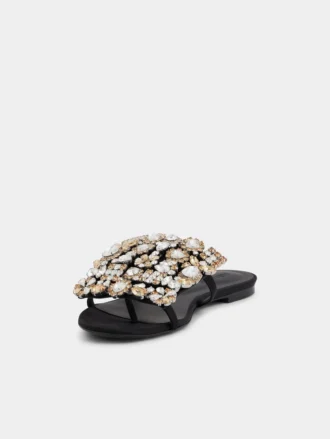 Platte sandalen met strass