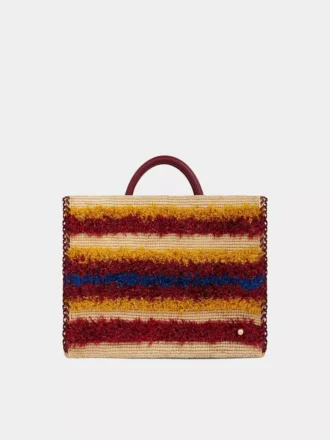 Raffia draagtas met hengsels