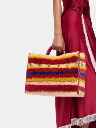 Raffia draagtas met hengsels