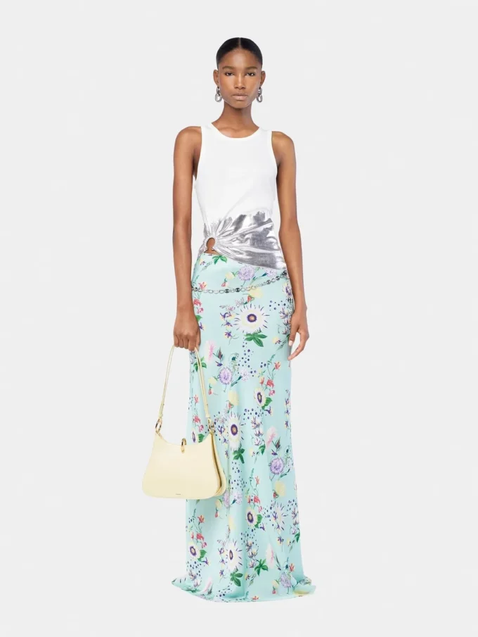 Rok met bloemenpatroon en kettingdetails