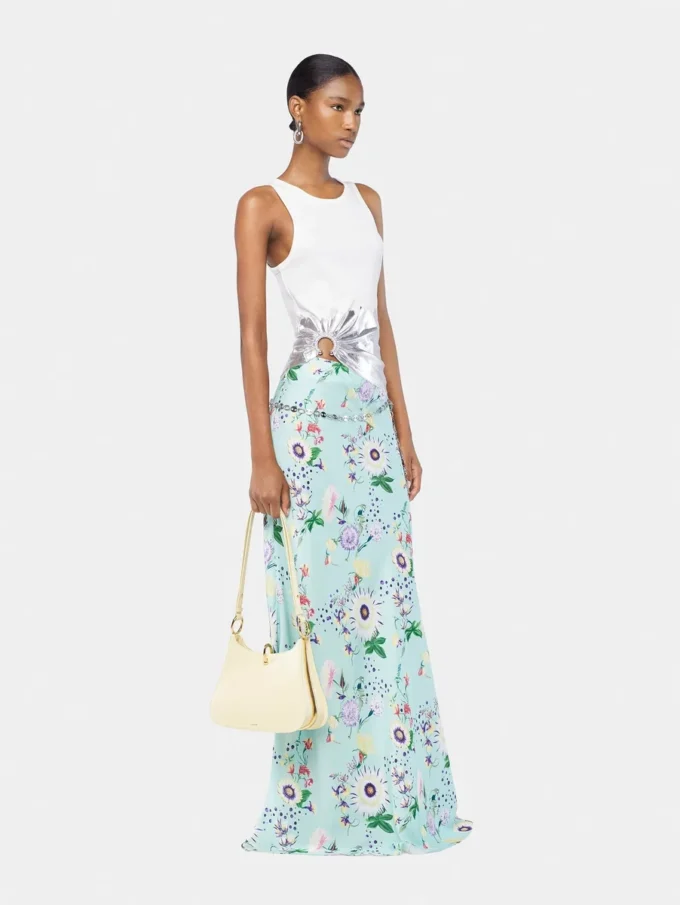 Rok met bloemenpatroon en kettingdetails