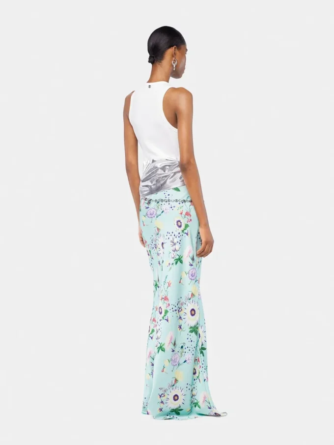 Rok met bloemenpatroon en kettingdetails