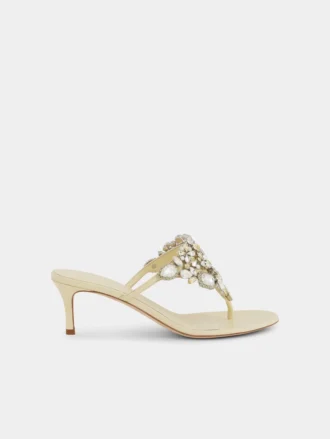 Sandalen met kittenhak en strass