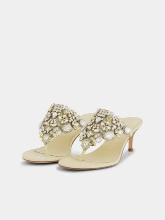 Sandalen met kittenhak en strass