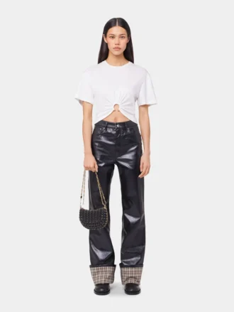 Wit T-shirt met piercing