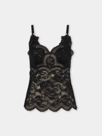 Zwarte tanktop van kant